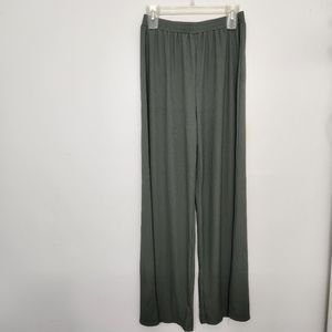 Women's High-Waisted Green Wide-Leg Pants